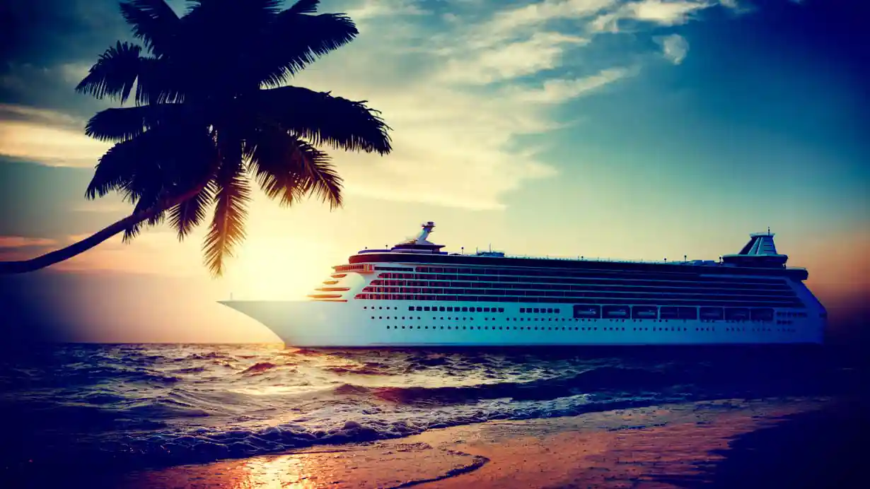 Cruise ship at shore